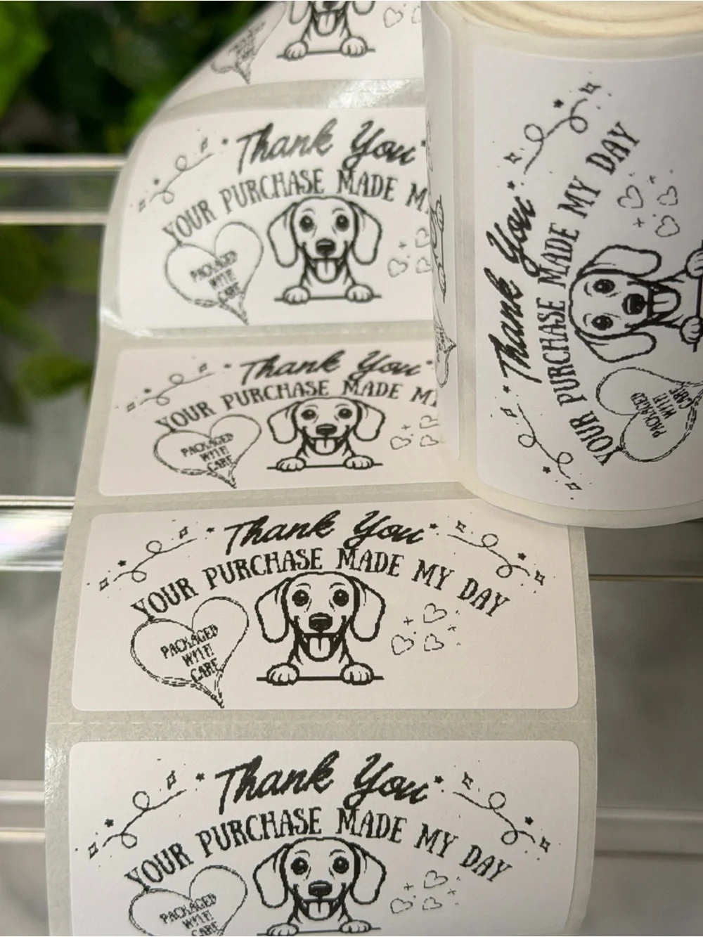 200 Dachshund Thank You Stickers 2x1 Packaged with Care Small Business Labels